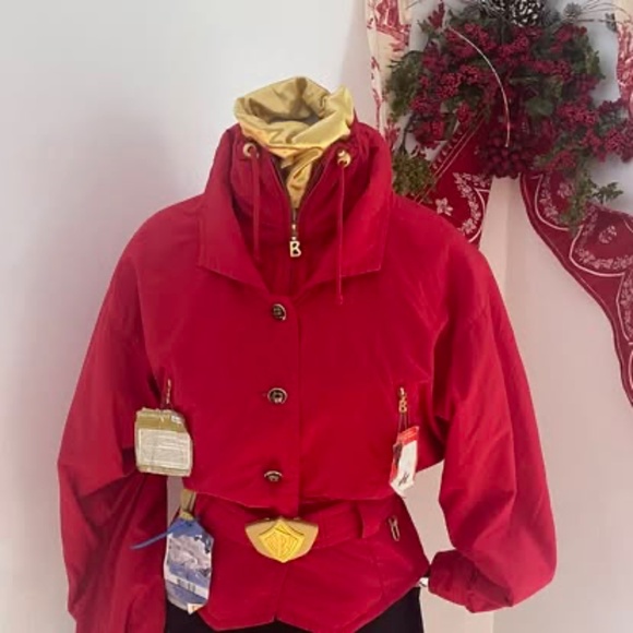 Bogner Women's Red and Gold Ski Jacket - Picture 3 of 8